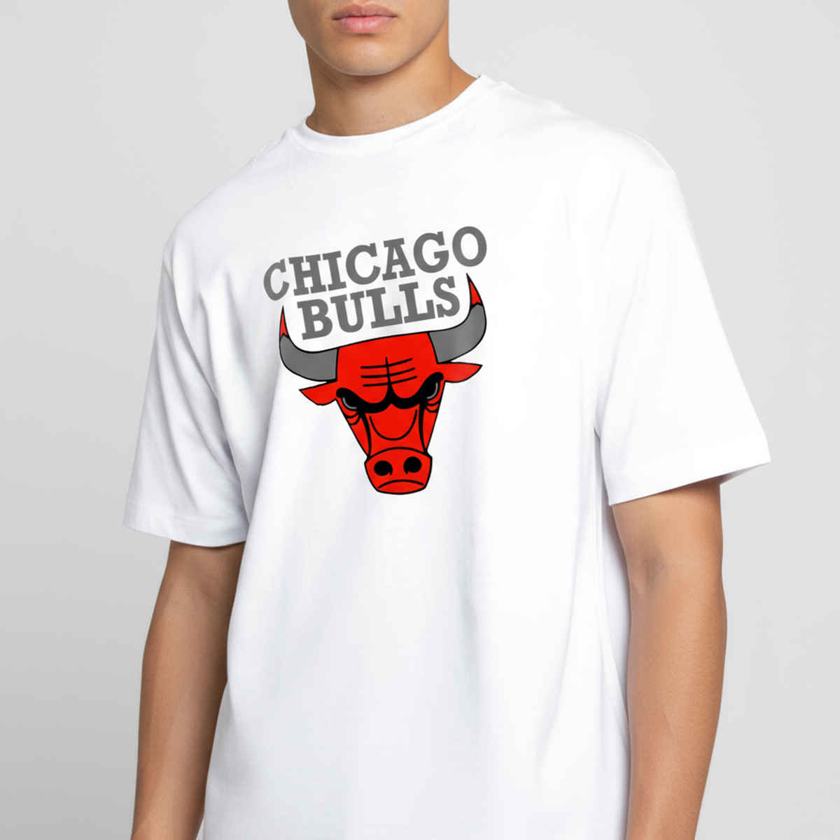 De Tees Men's Oversize T-shirt | M-OST-WHITE-BULL | White - M