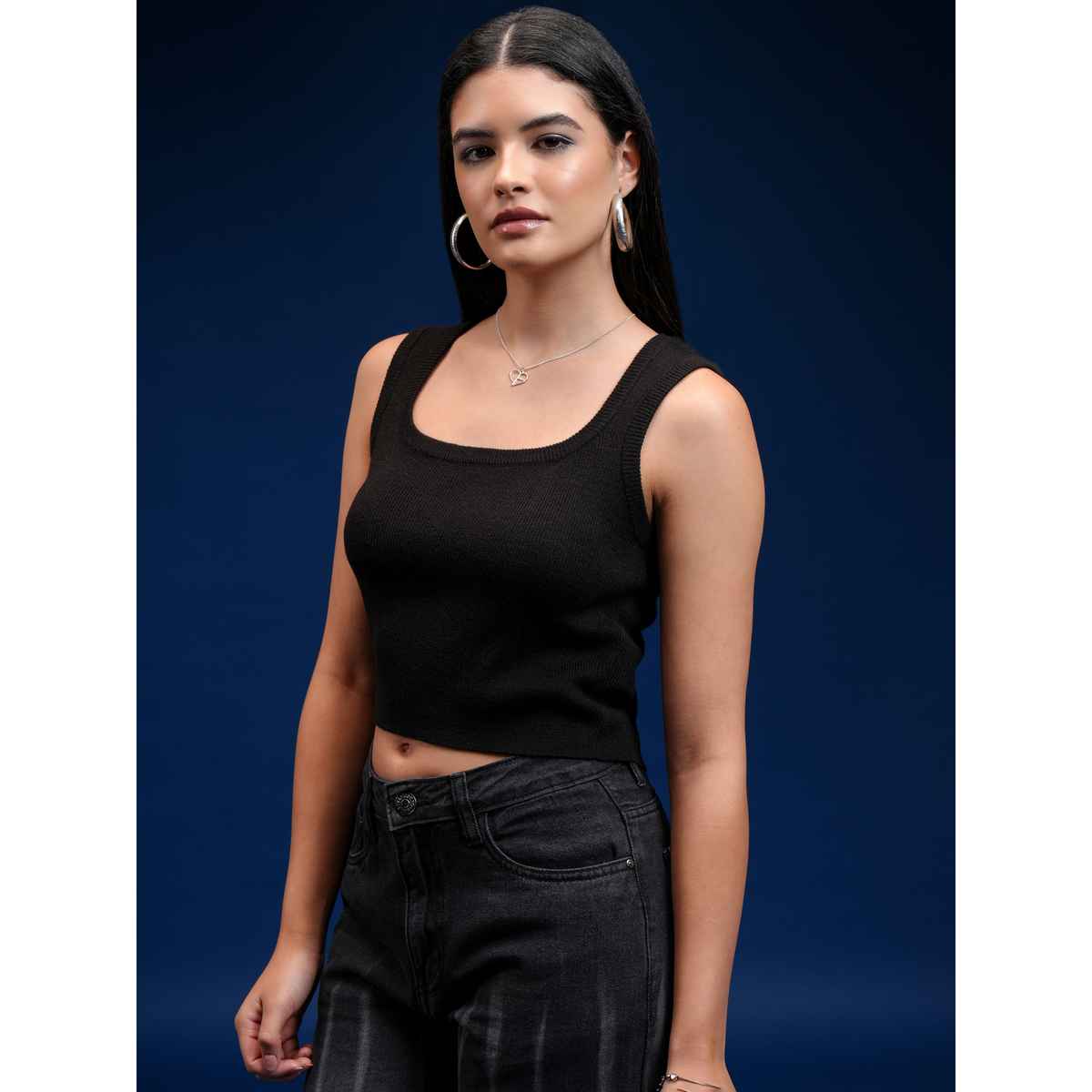 Tokyo Talkies Women's Jet Chokerneck Sweater | Black - L