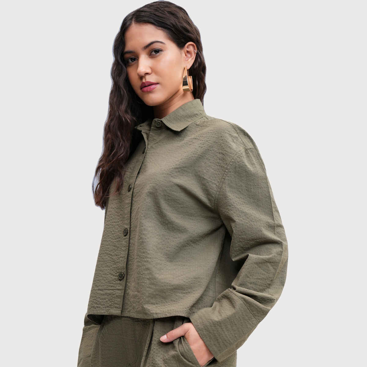 Tokyo Talkies Women's Yd Stripe Seersucker Shirt | Green - M