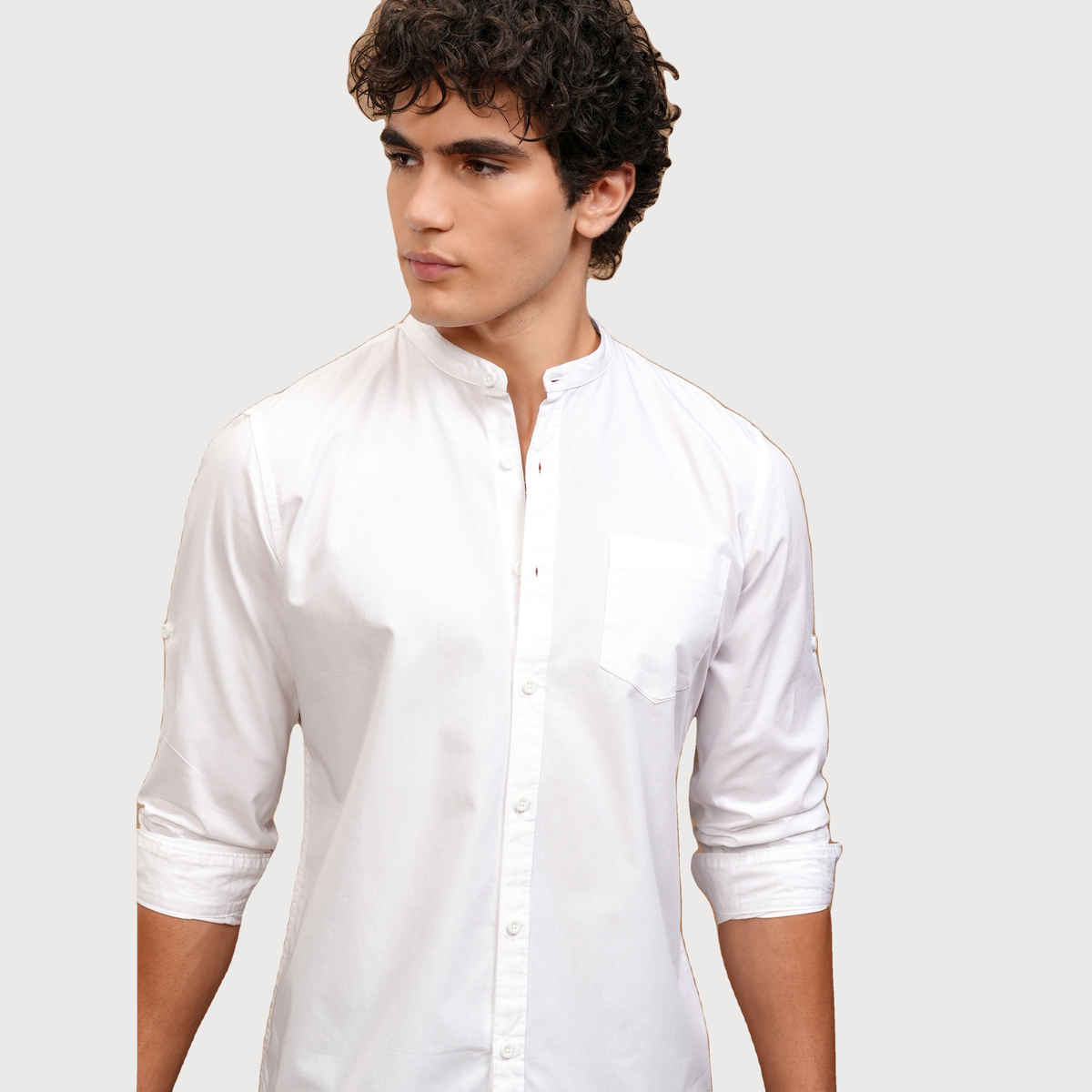 Highlander Men Slim Fit Casual Shirt | White | M