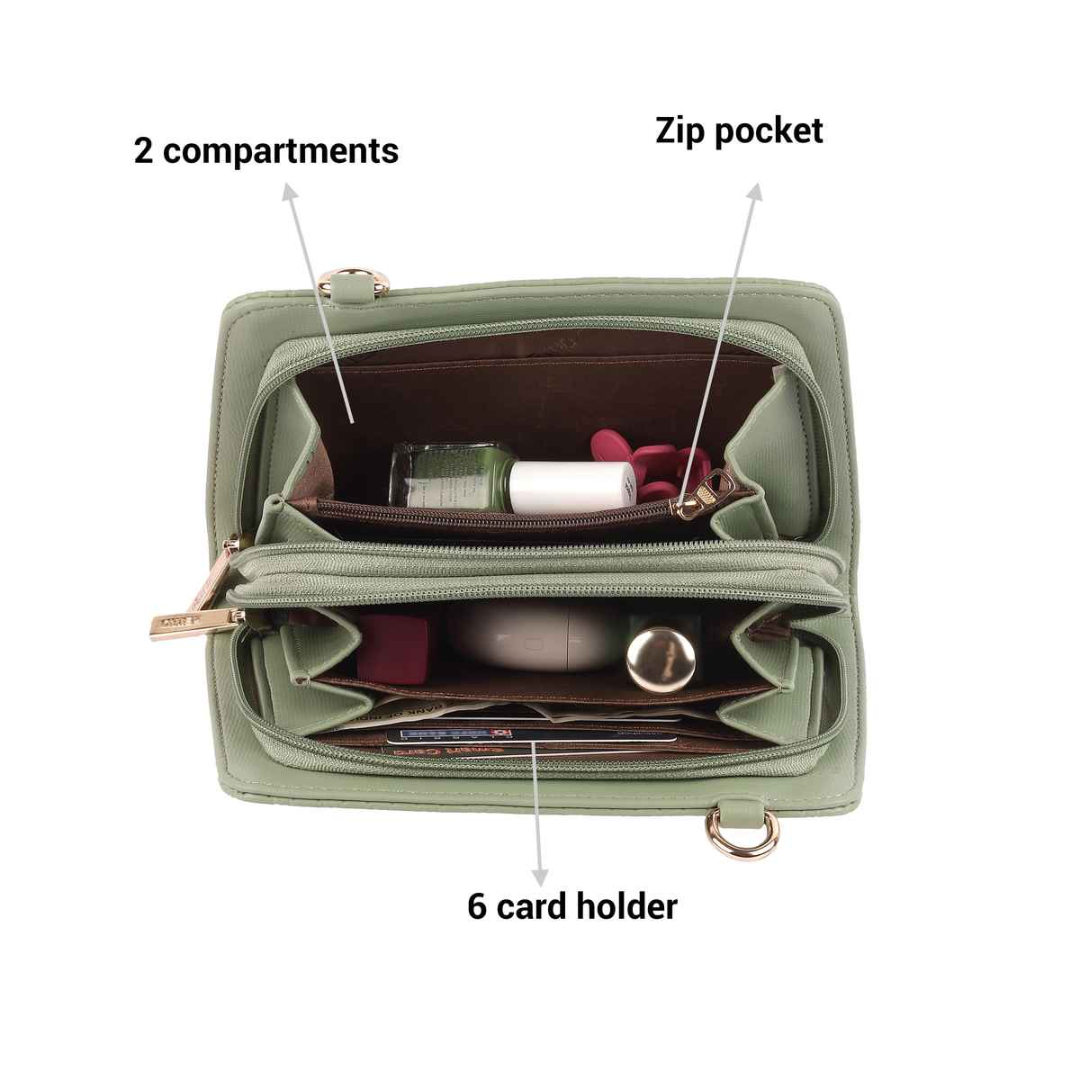 Metro Lightgreen Synthetic Wallet for Women | 95-115-60