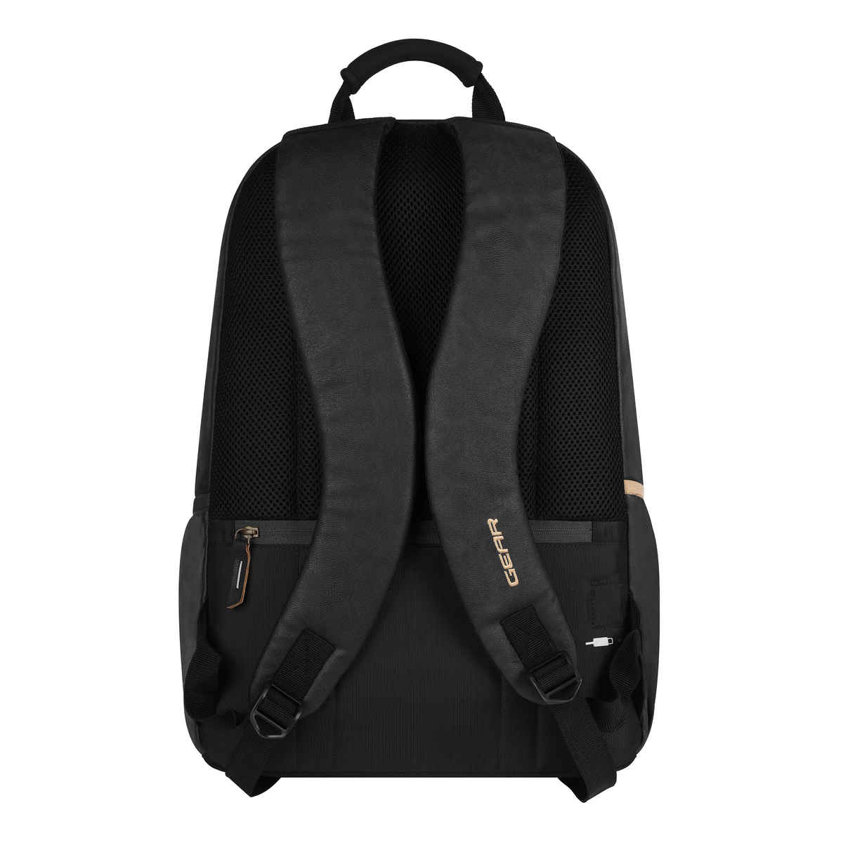 Gear Unisex Solid Faux Leather 20 L Laptop Backpack | Black