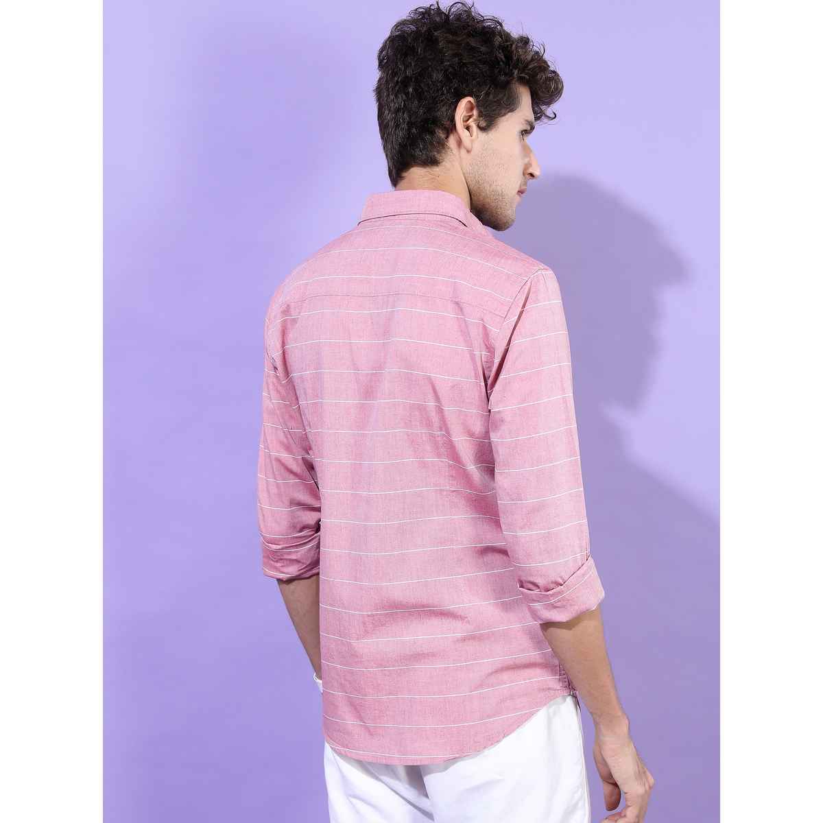 Highlander Men Slim Fit Striped Casual Shirt | Multicolor | L