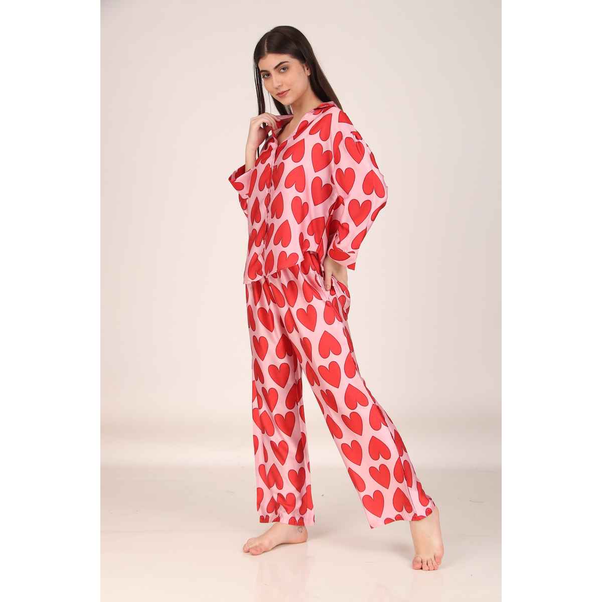 Masha Women's All Hearts Oversized Pajamas | Set | S