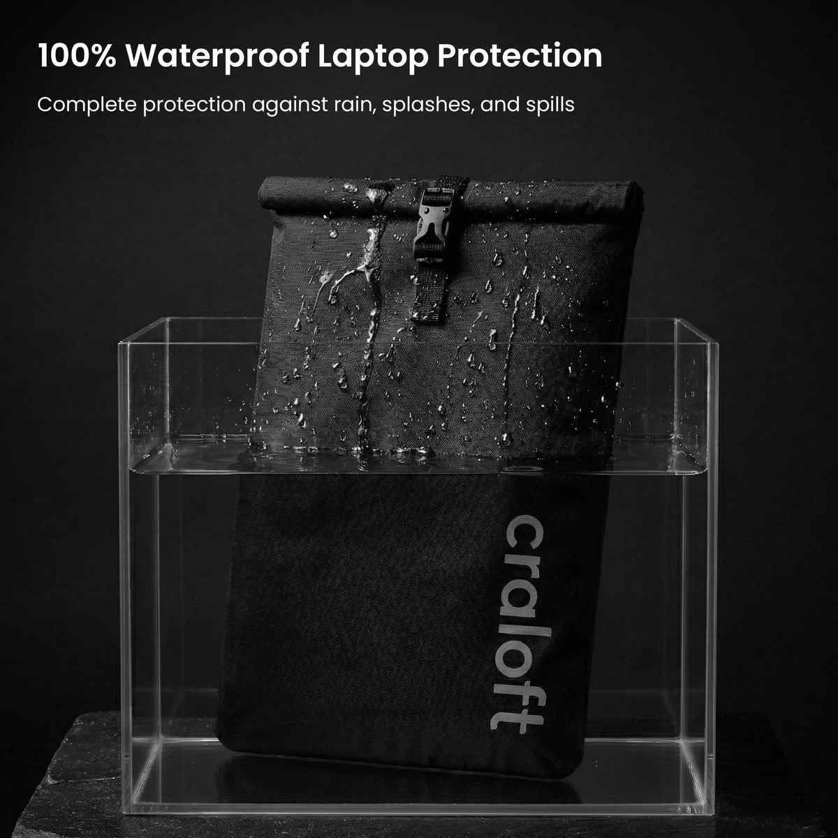 Craloft Waterproof 14 Inch Laptop Sleeve Cover, Slim Rain Protective Bag with 8mm Padding