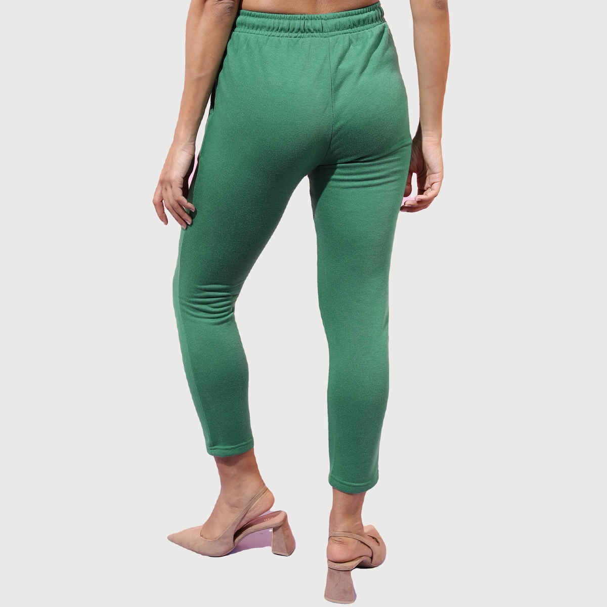 Tokyo Talkies Women's Solid Slim Fit Track Pants | Green - 30