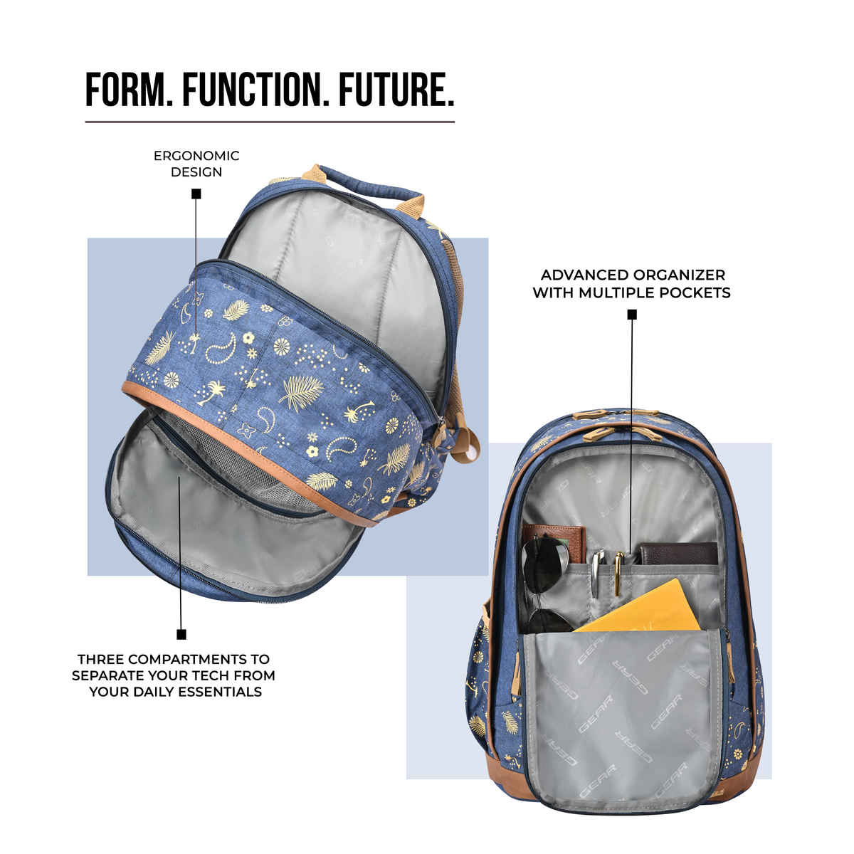 Gear Unisex Polyester 26 L Backpack | Multicolour