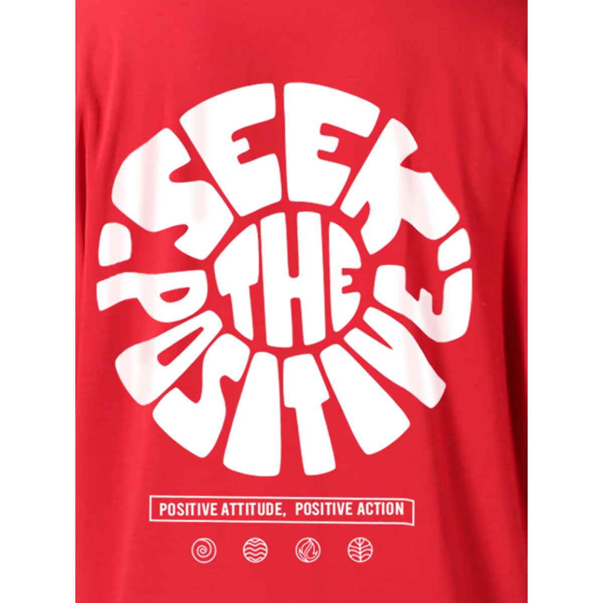 De Tees Men's Oversize T-shirt | M-OST-RED-POSITIVE | Red - L