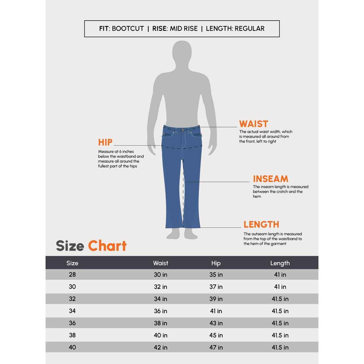 Urbano Fashion Men's Bootcut Jeans Washed Stretchable | Black | 28