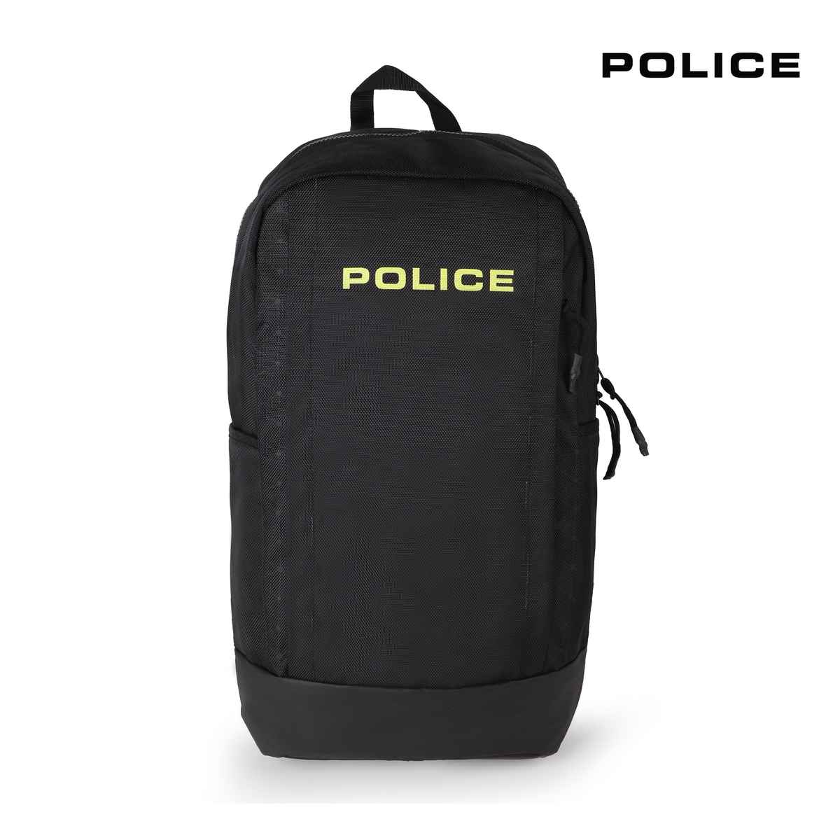 Police Unisex Brand Logo Nylon 20 L Top Handle Backpack | Black - 15 Inches