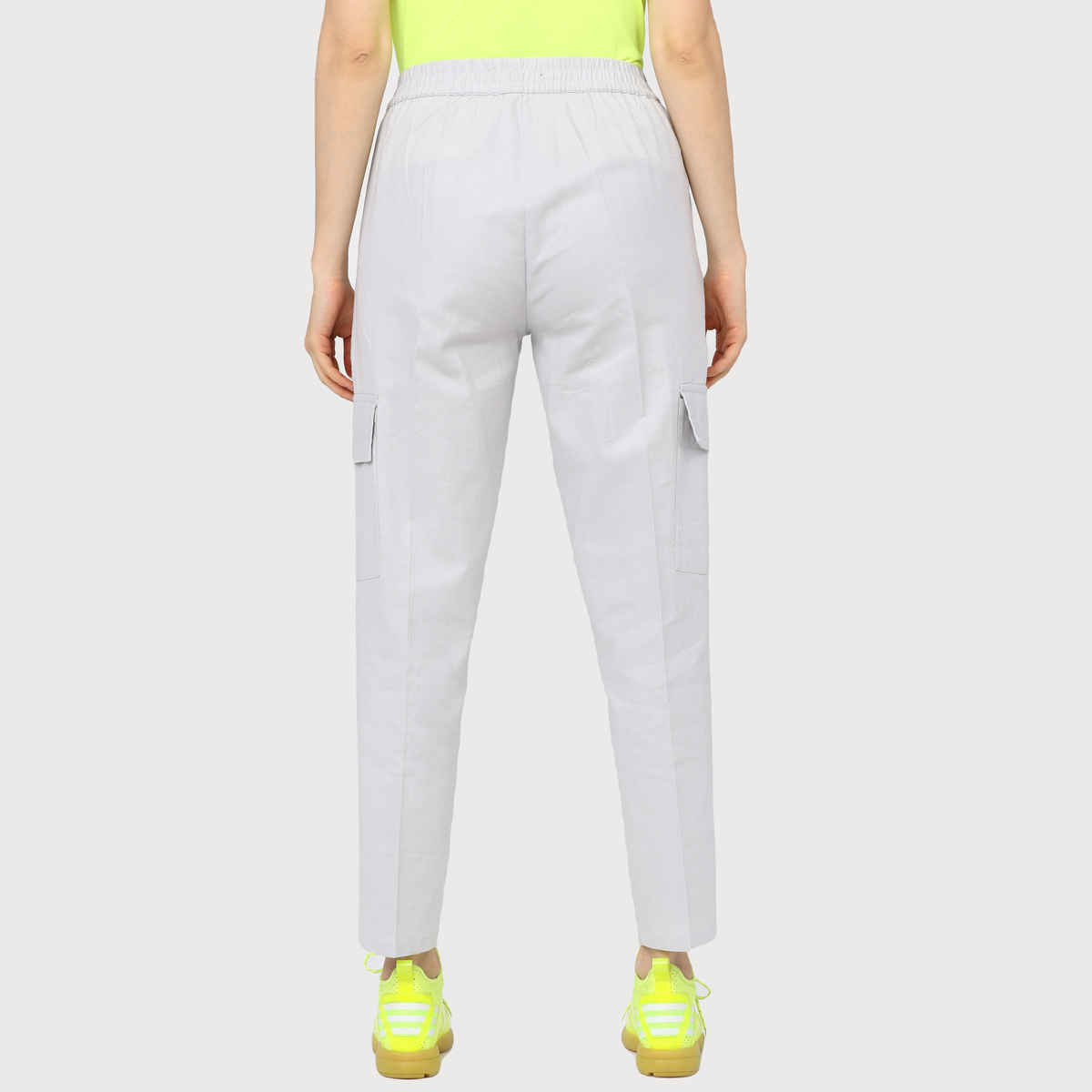 Tokyo Talkies Women's Straight Fit Cargos Trouser | White - 30
