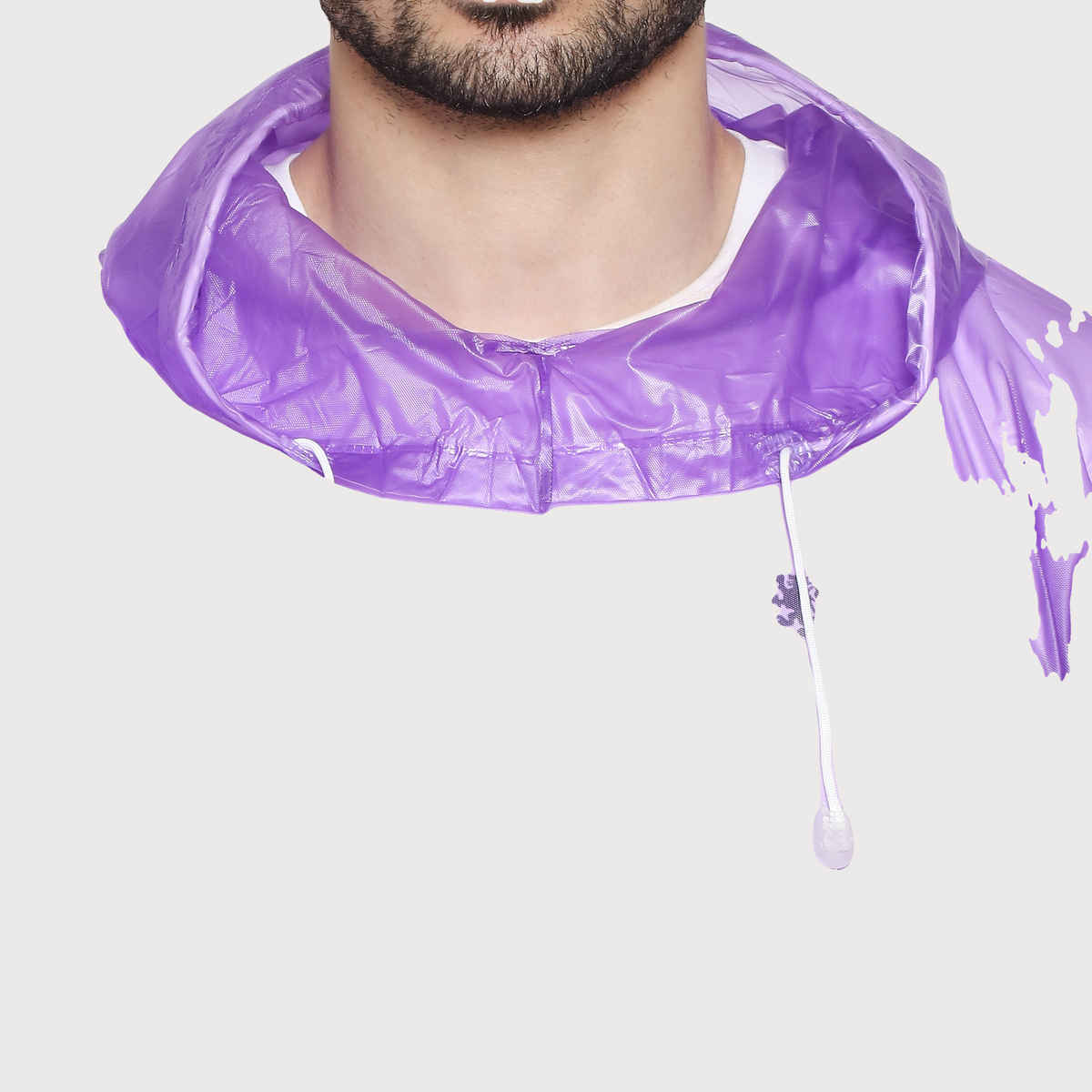 Fendo Ruby Poncho Unisex Waterproof Pvc Unisex Transparent Overcoat | Freesize Raincoat | Purple