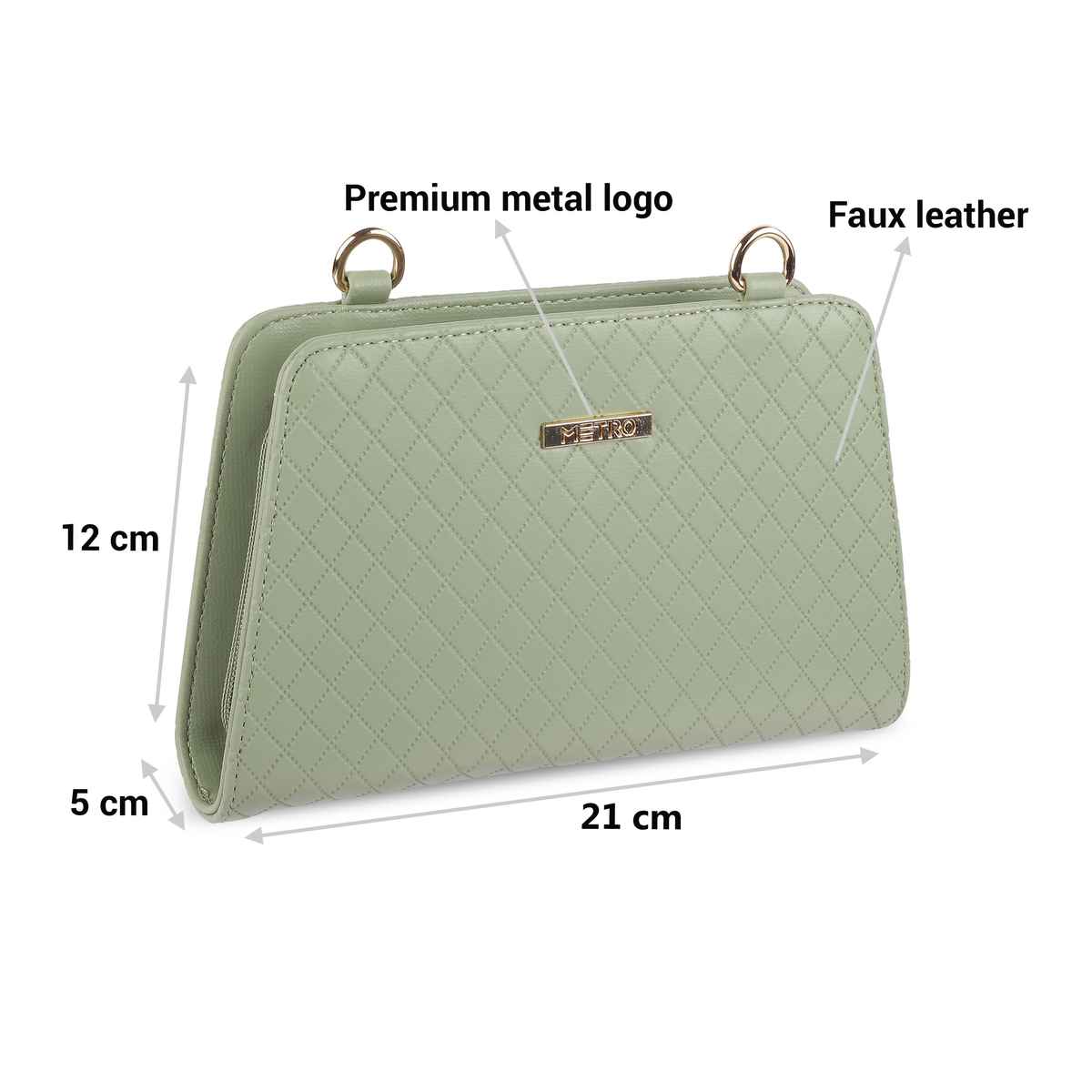 Metro Lightgreen Synthetic Wallet for Women | 95-115-60