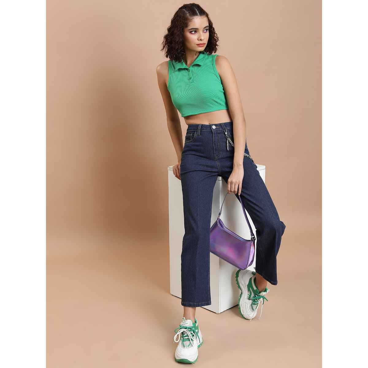 Tokyo Talkies Women's Flared Light Fade Stretchable Jeans | Indigo - 30