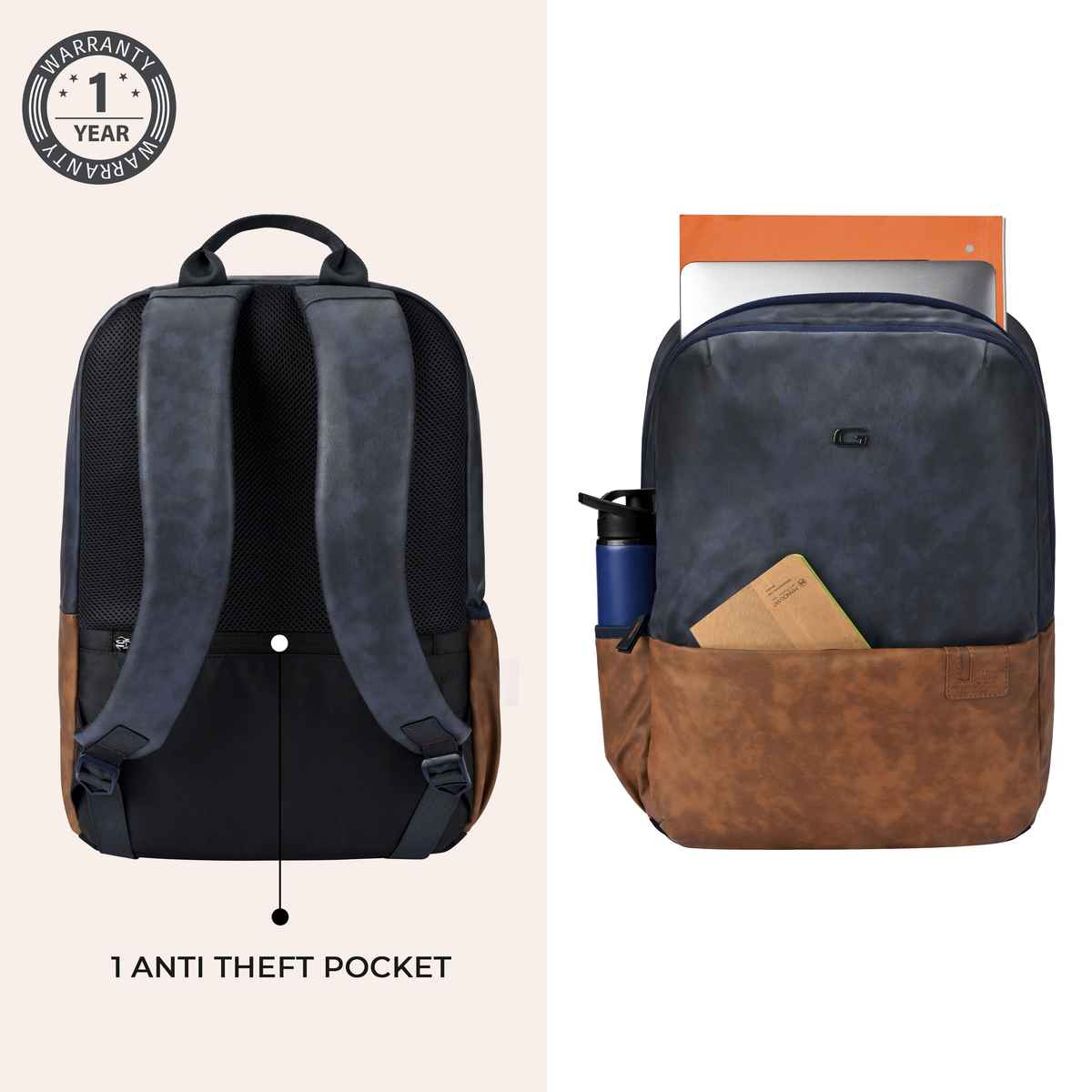 Gear Uber Leatherite Lbp - Navy Tan