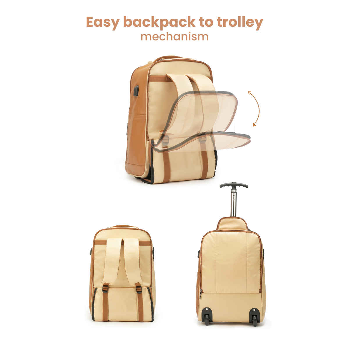 Assembly Jetson Laptop Trolley Backpack | Water Resistant - Beige