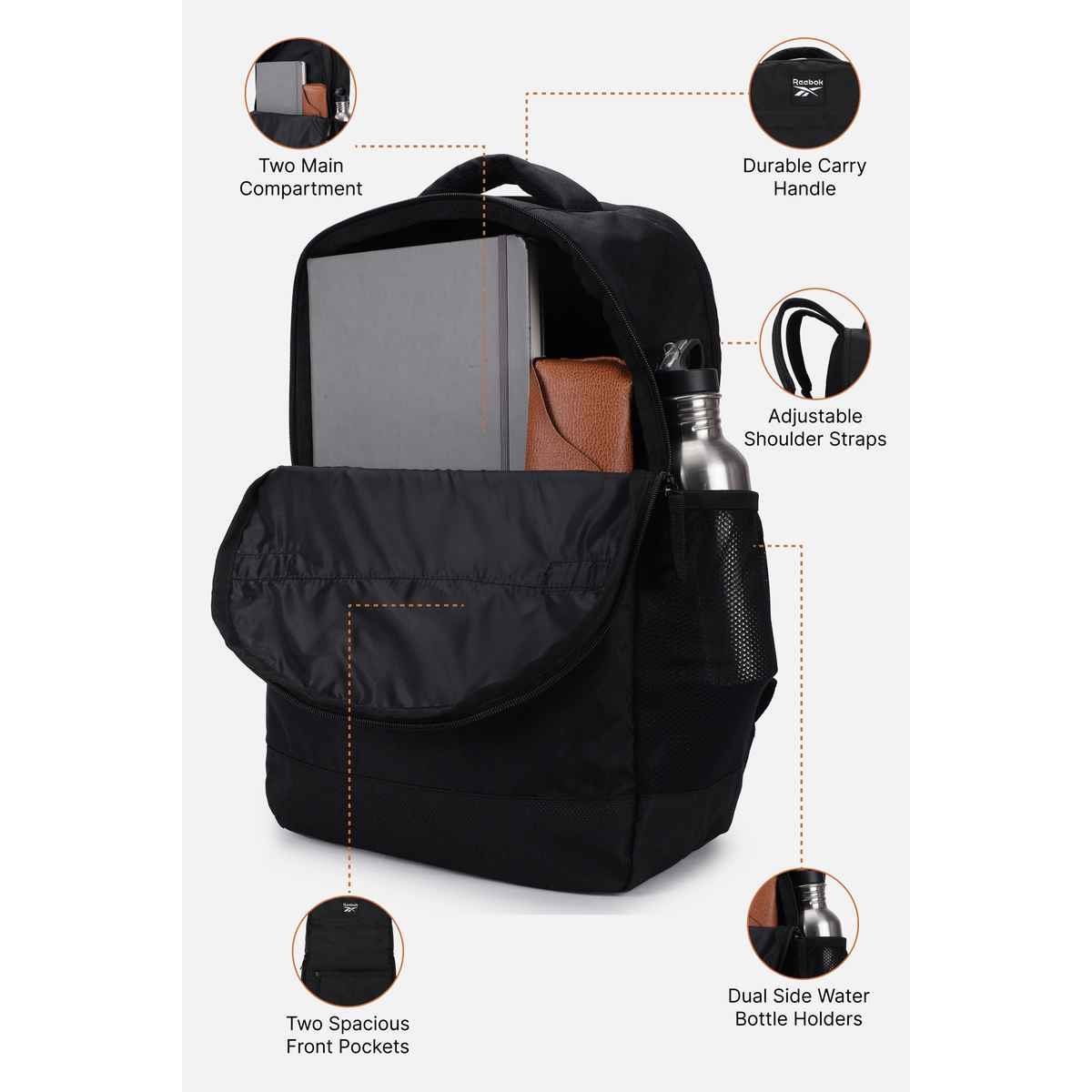 Reebok Unisex Backpack Black - One Size