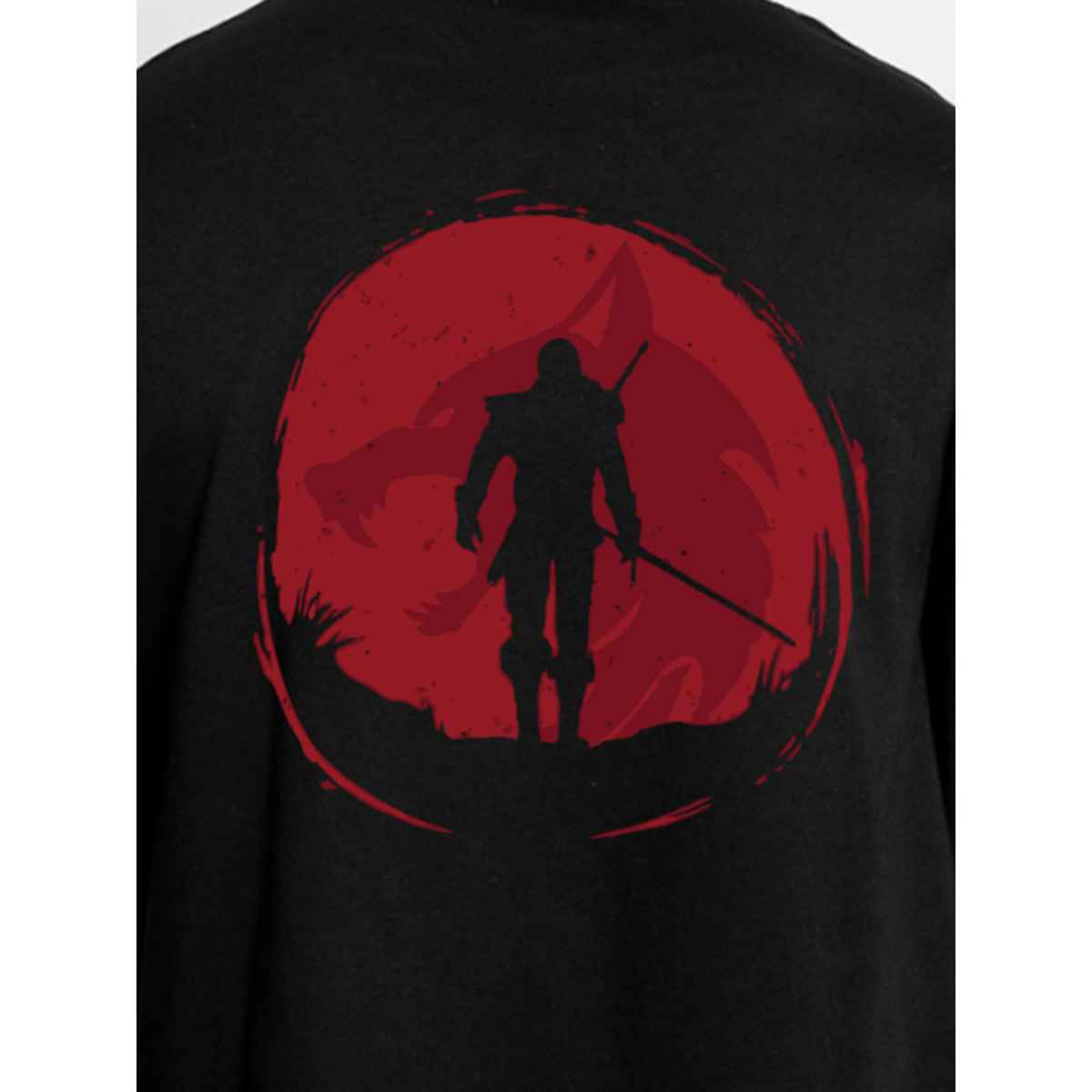 De Tees Men's Oversize T-shirt | M-OST-BLACK-TRIANGLE | Black - XXL