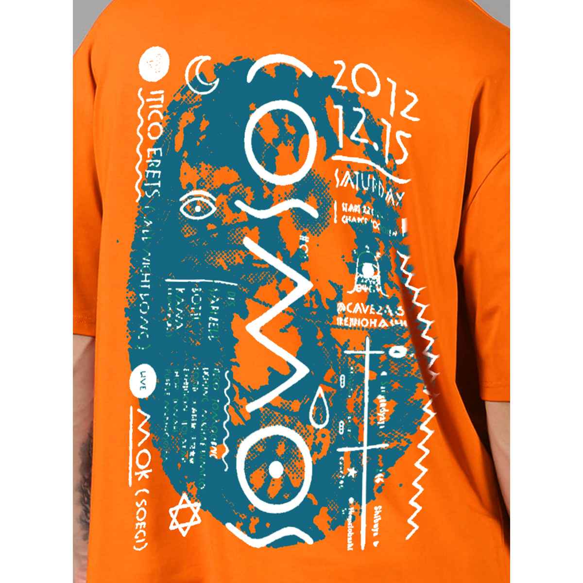 De Tees Men's Oversize T-shirt | M-OST-ORANGE-COSMOS | Orange - M