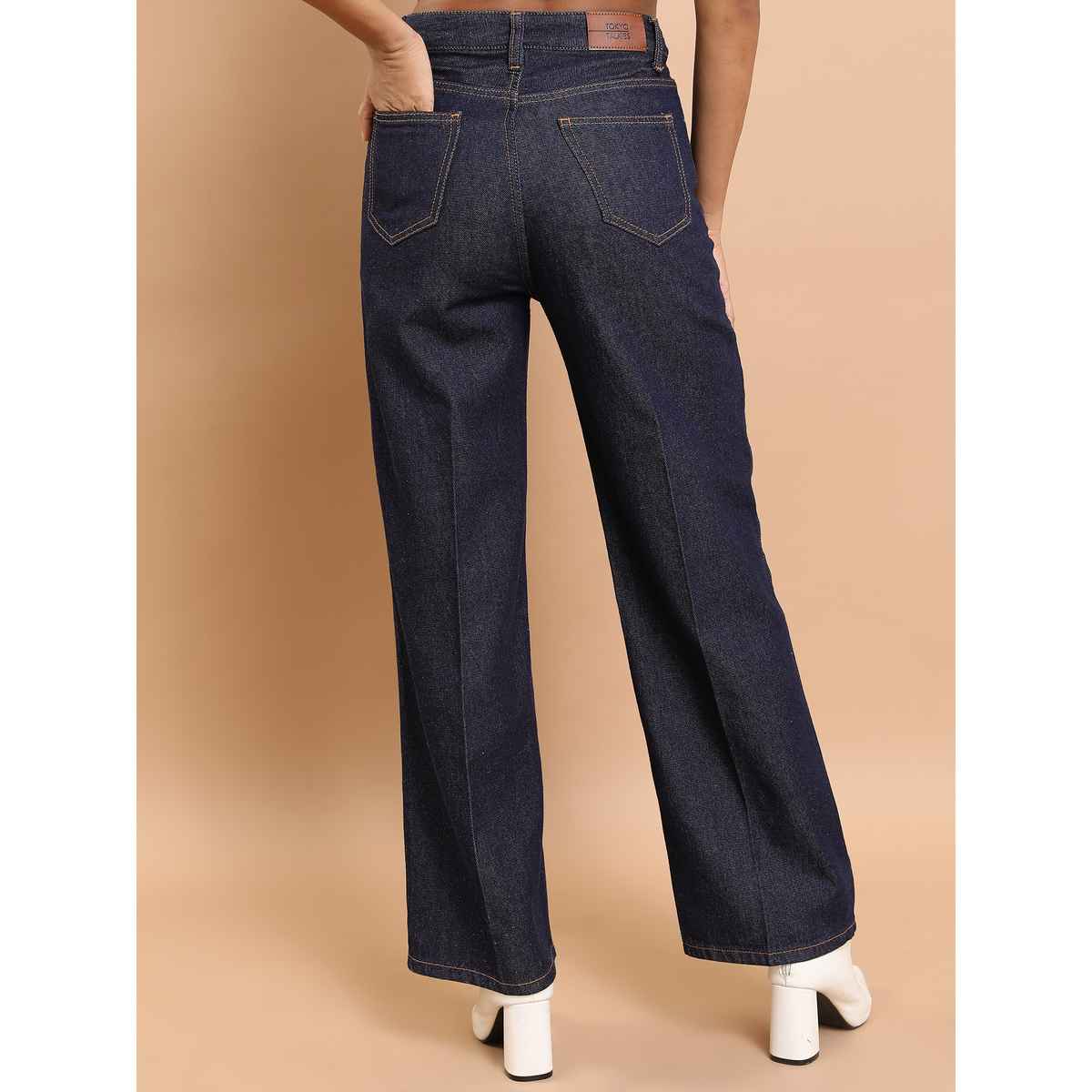 Tokyo Talkies Women's Flared Clean Look Cotton Jeans | Indigo - 30