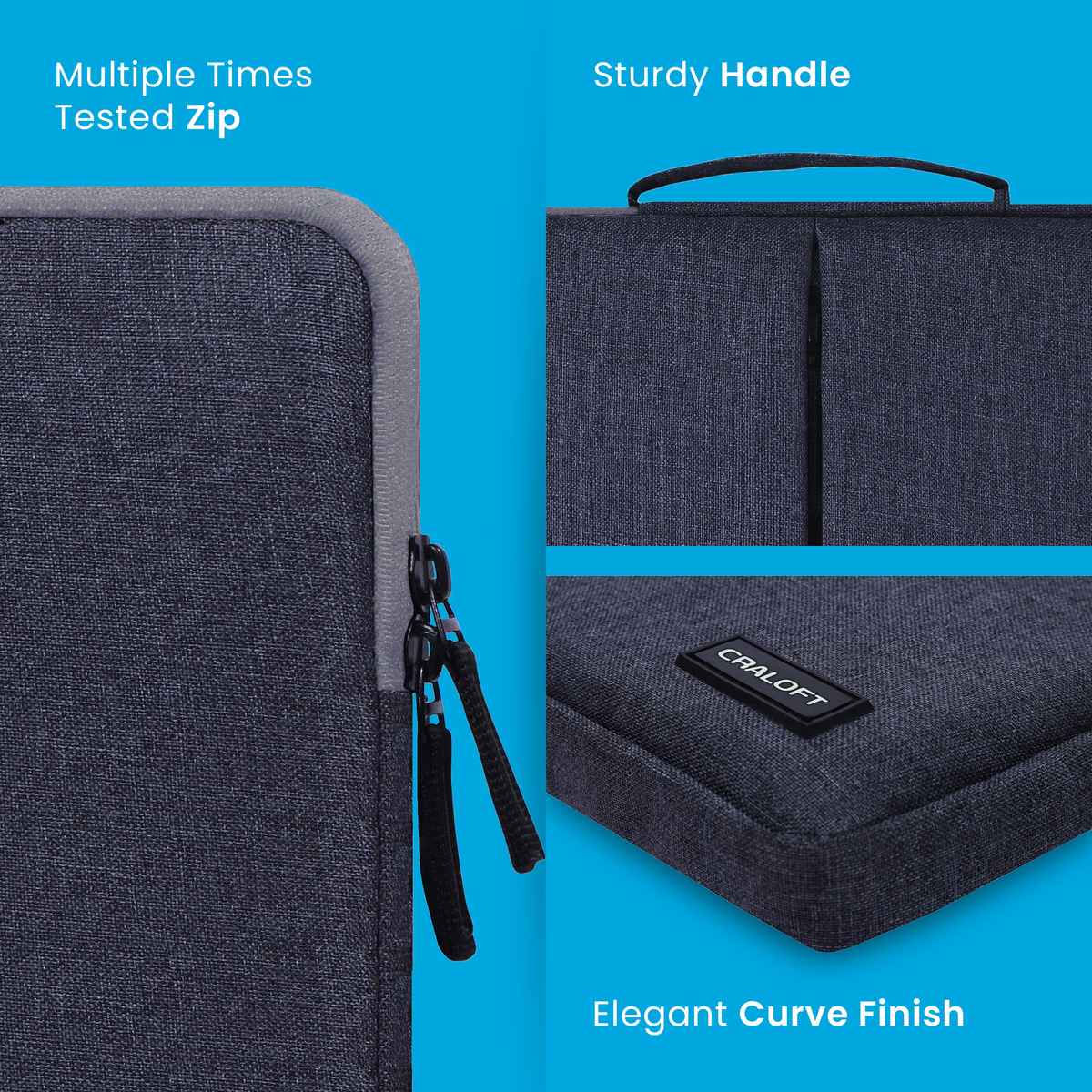 Craloft 14 Inch Laptop Sleeve Cover Bag for MacBook/Dell/HP/Lenovo - Office & Travel Use (L25)