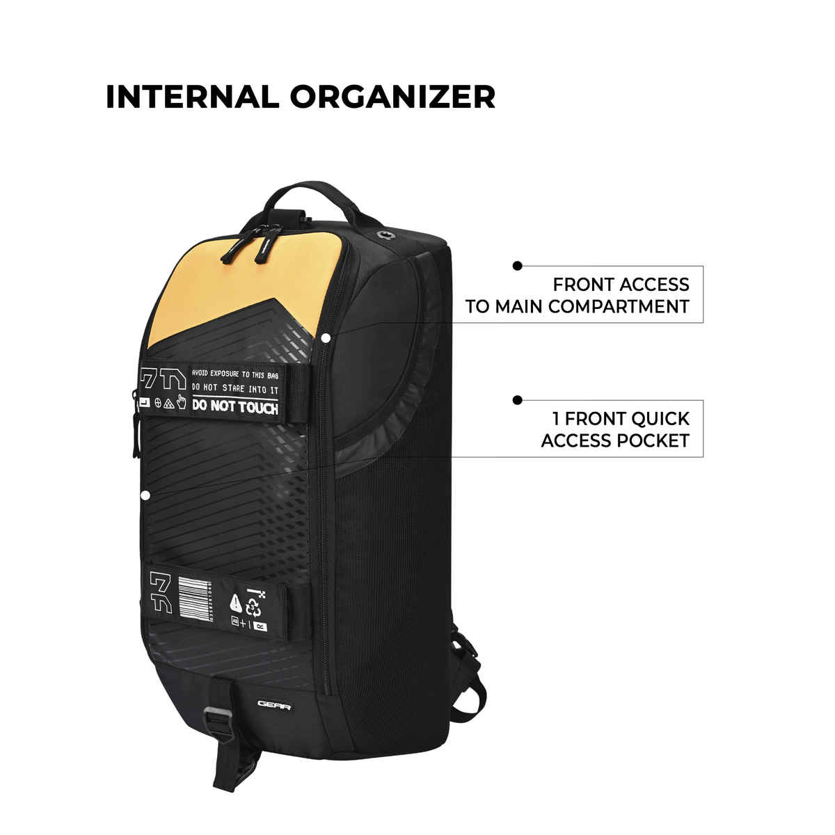 Gear Colorblock Frontloader Maxis Duffle Black Yellow