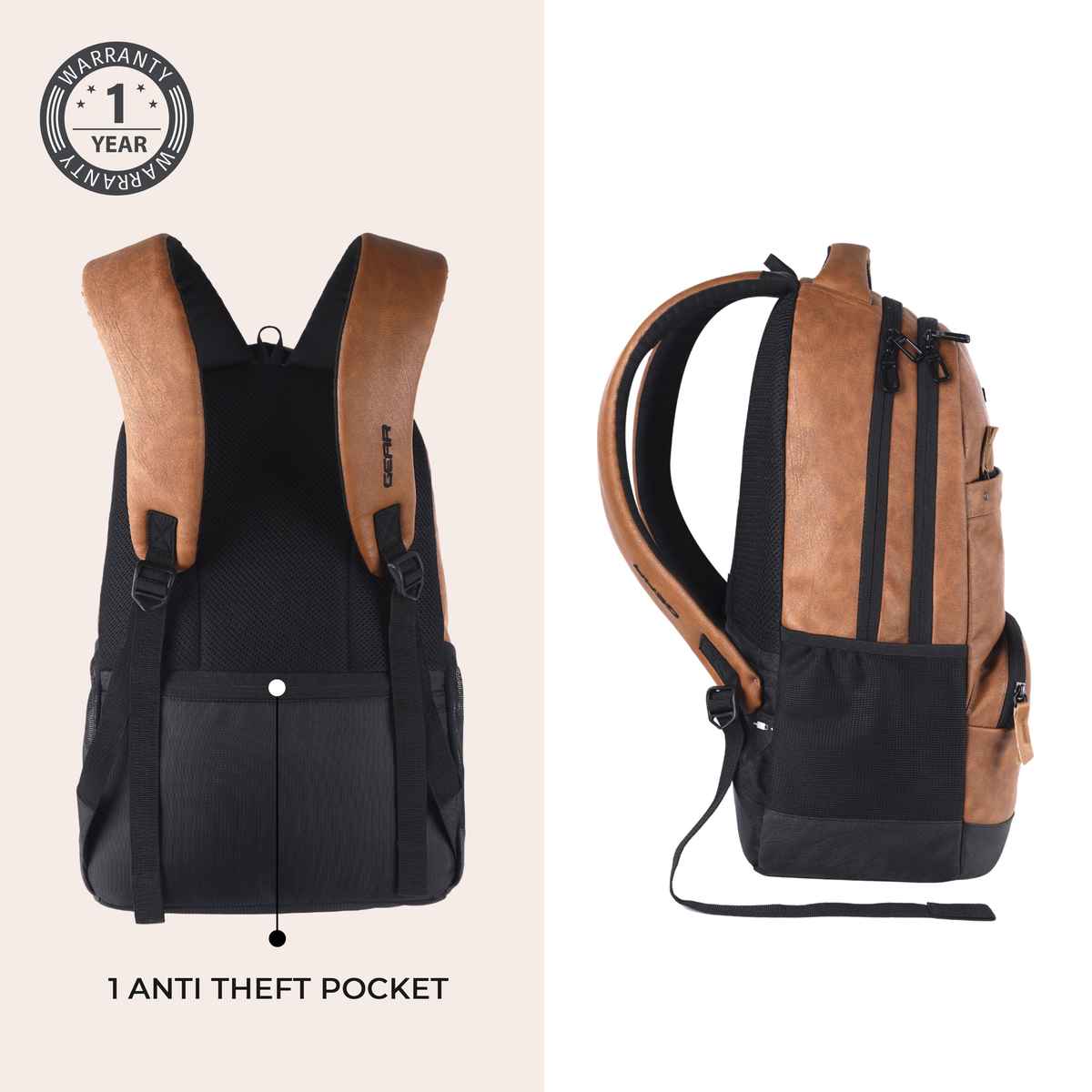 Gear Vintage 2 Leather Lbp - Tan Black