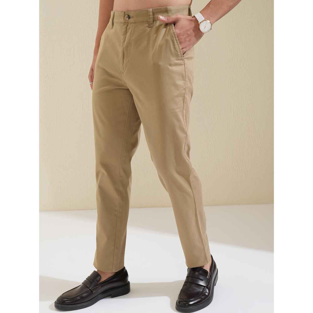 Highlander Men's Slim Tapered Chino Trouser | Khaki - 34