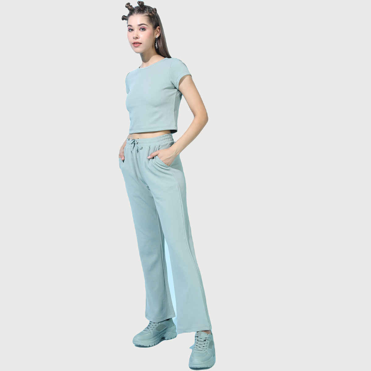 Tokyo Talkies Women's Top with Trouser | Green - M