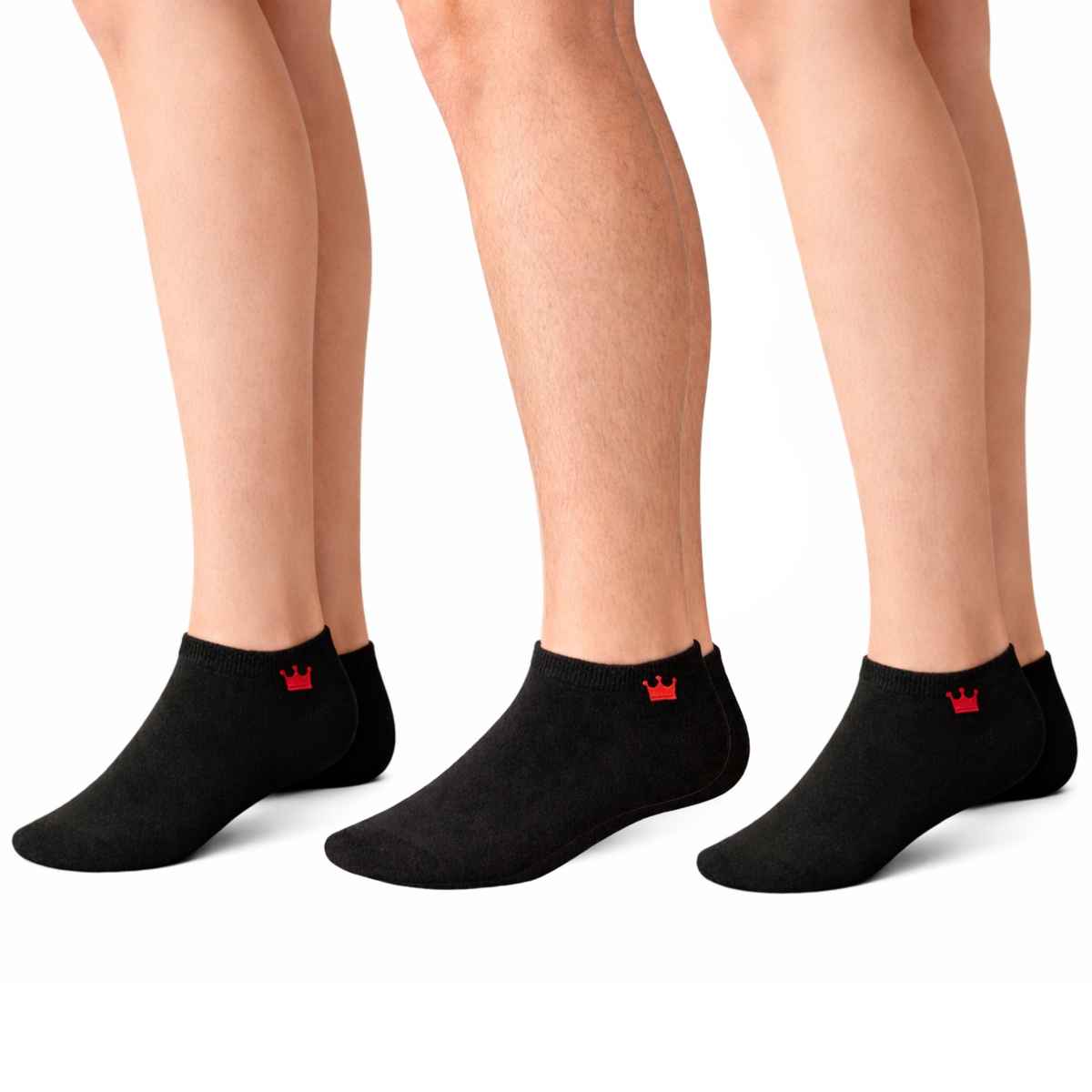 Royal Mart Unisex Cotton Blend No-Show Ankle Socks | Black - Free Size