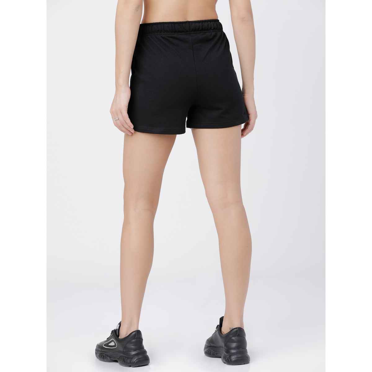 Tokyo Talkies Women's Solid Regular Shorts | Black - 28