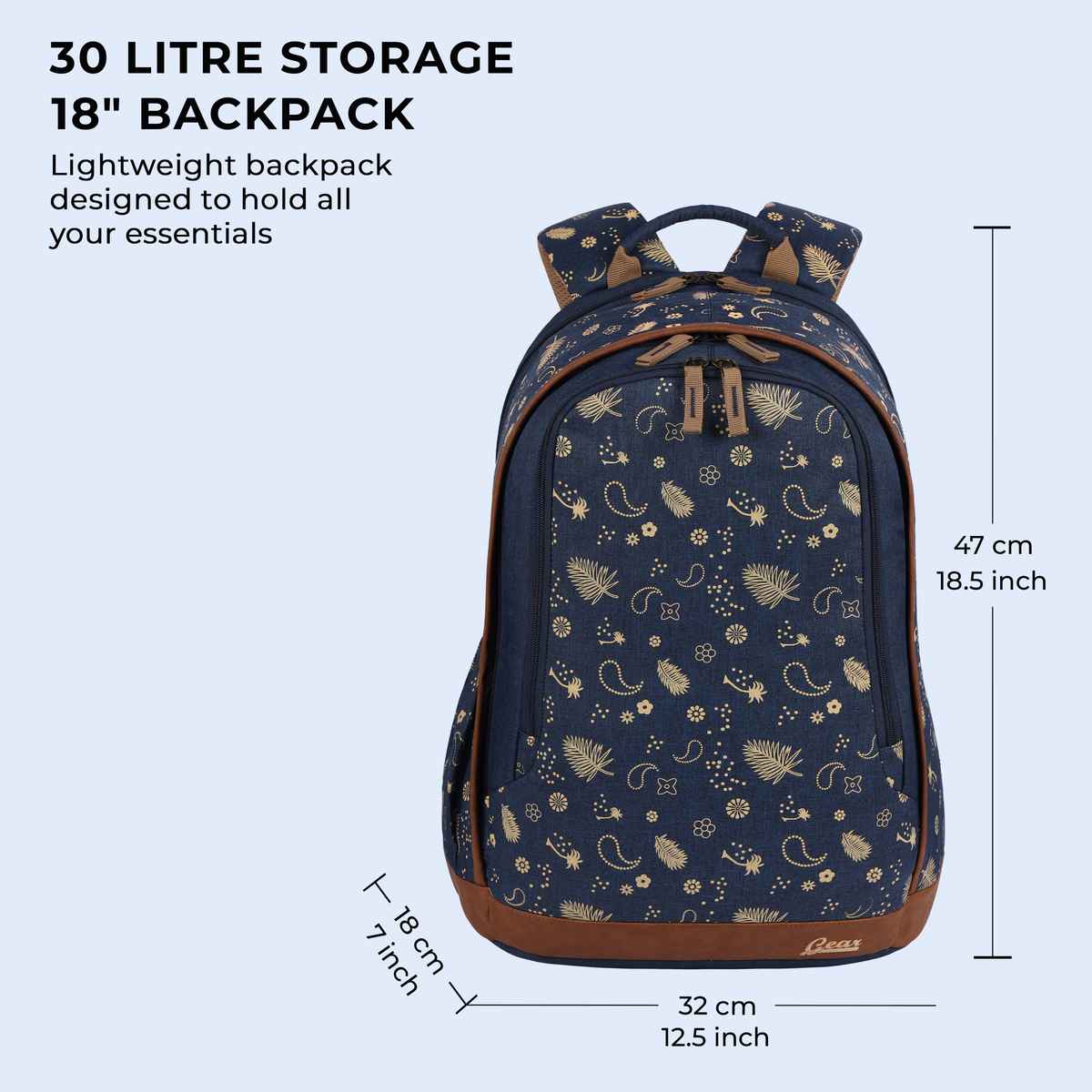 Gear Unisex Polyester 26 L Backpack | Multicolour