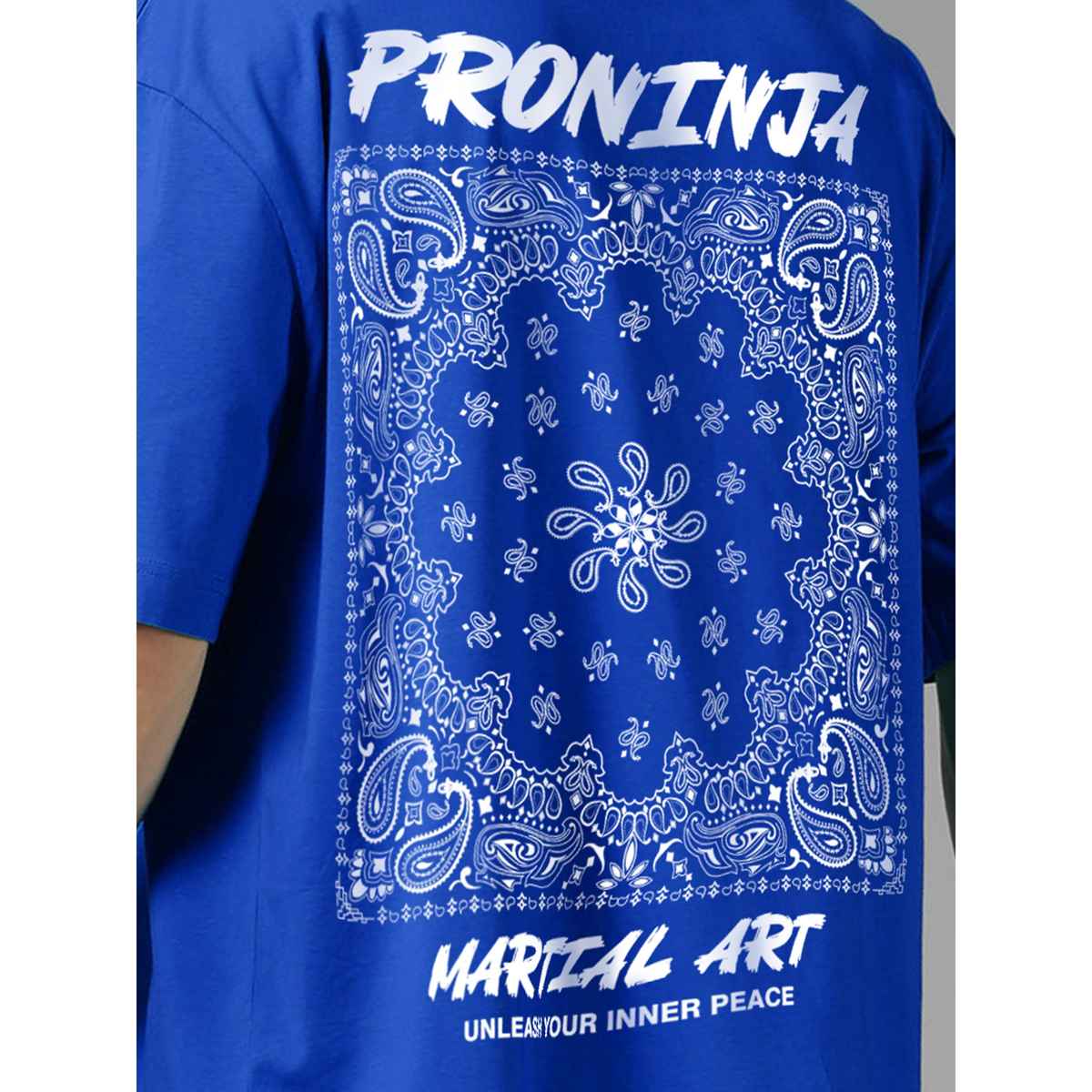 De Tees Men's Oversize T-shirt | M-OST-ROYAL-BLUE-PRONINJA | Royal Blue - L
