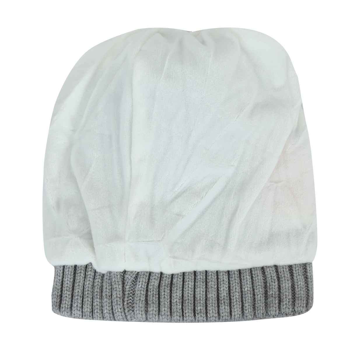 Fabseasons Unisex Solid Acrylic Wool Skull Cap | Grey | 6 months - 3 years