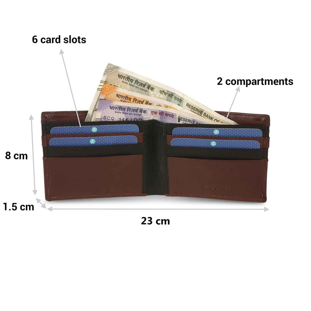 Mochi Men's Genuine Leather Wallet | 21-68-44 | Maroon