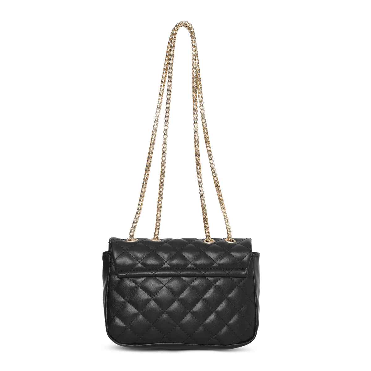 Fastrack Women's PU Structured Quilted Sling Bag | Black