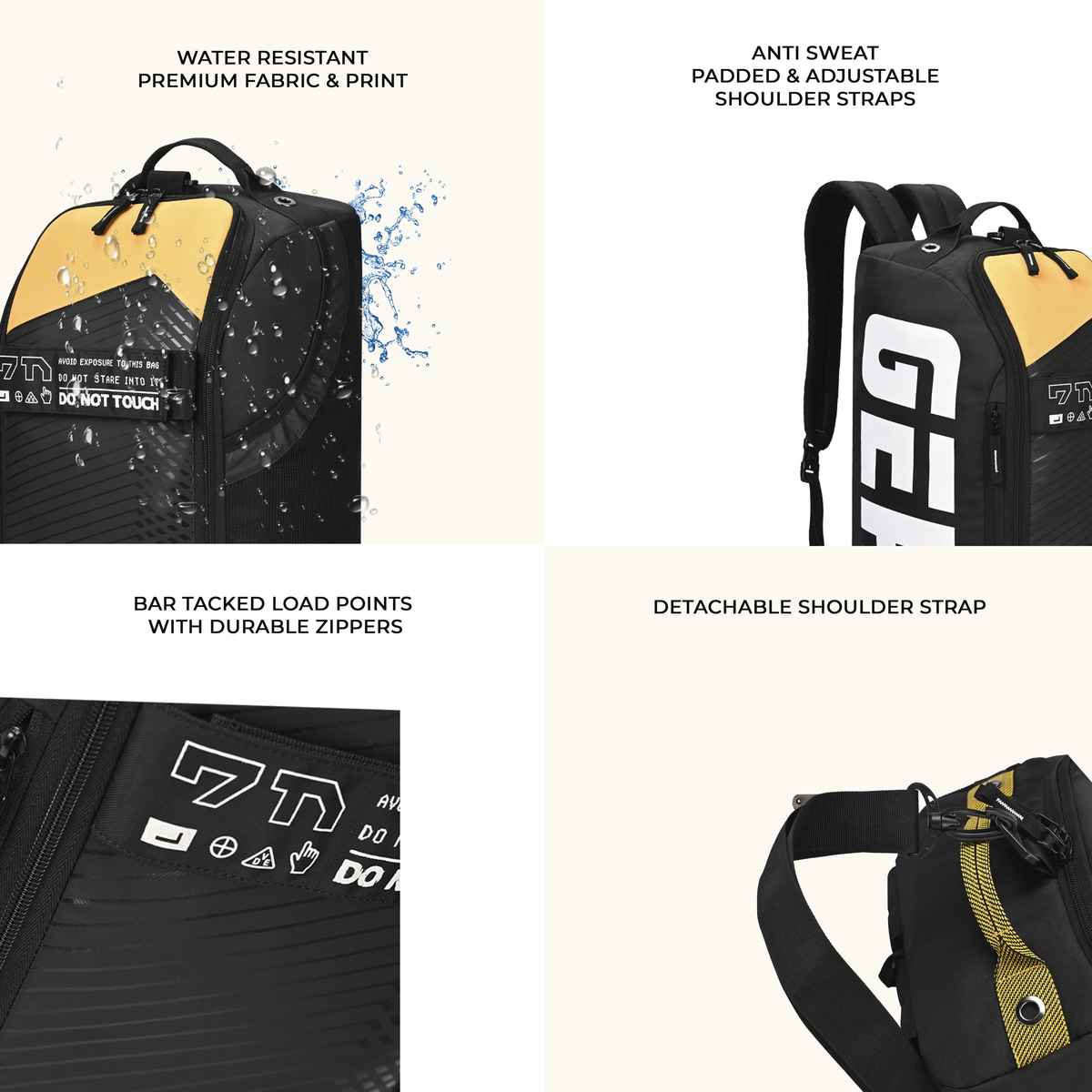 Gear Colorblock Frontloader Maxis Duffle Black Yellow