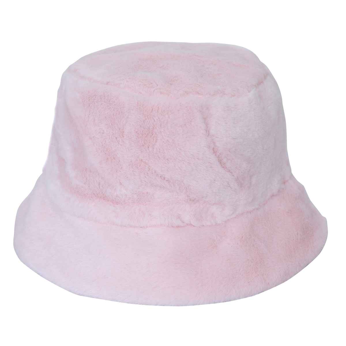 Fabseasons Women's Acrylic and Faux Fur Bucket Hat | Baby Pink - One Size