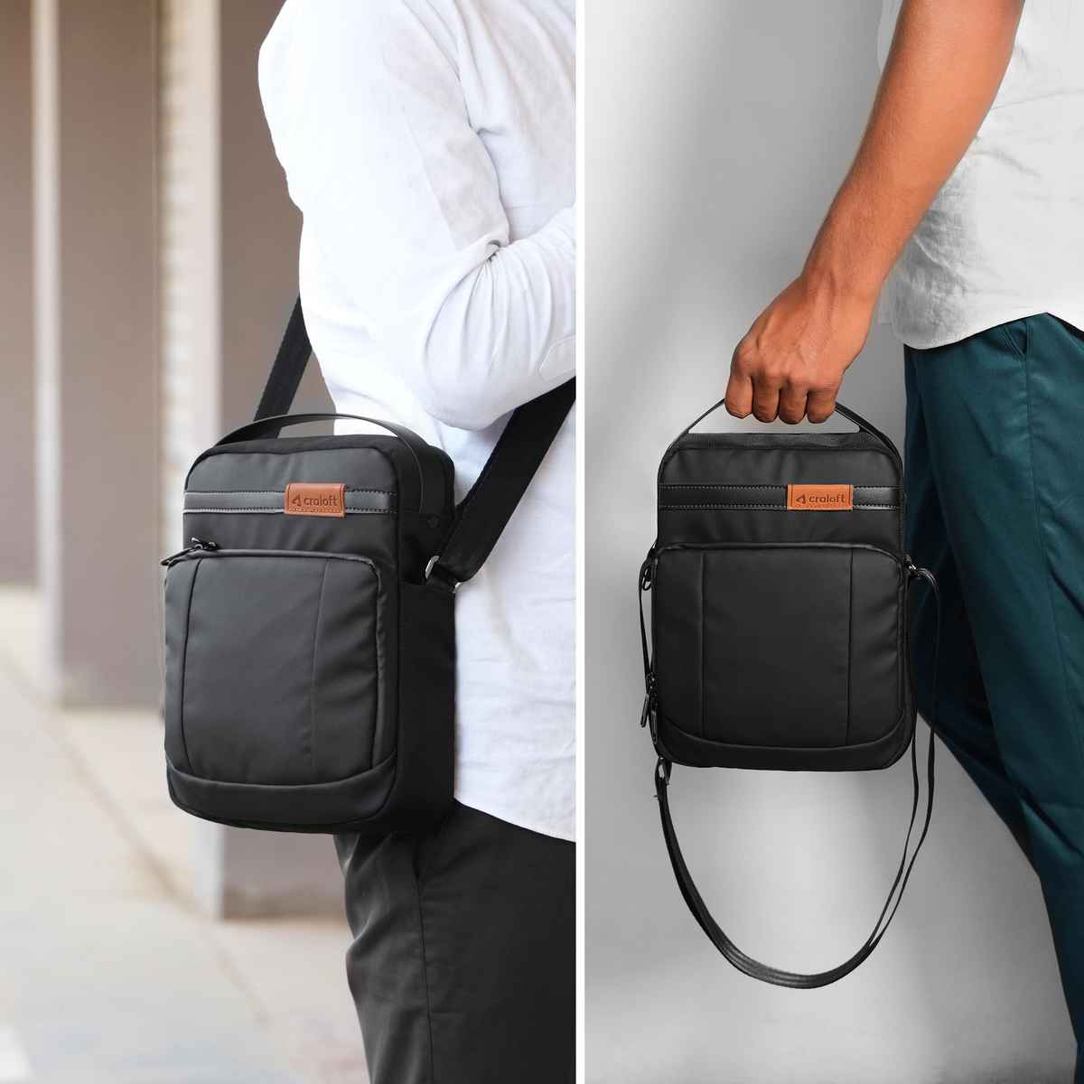 CRALOFT Unisex Sling Bag | Office Travel Side Bag for Mobile, Passport & iPad