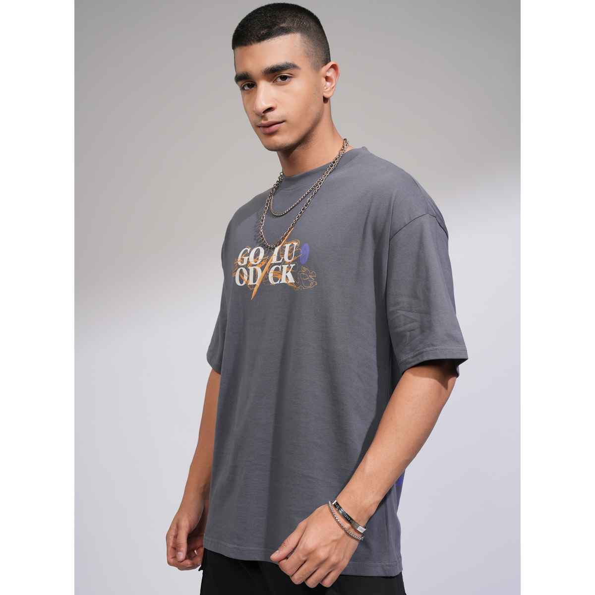 Highlander Men's Oversized Dropshoulder Round Neck T-shirt - Disney Mulan | Grey | XL