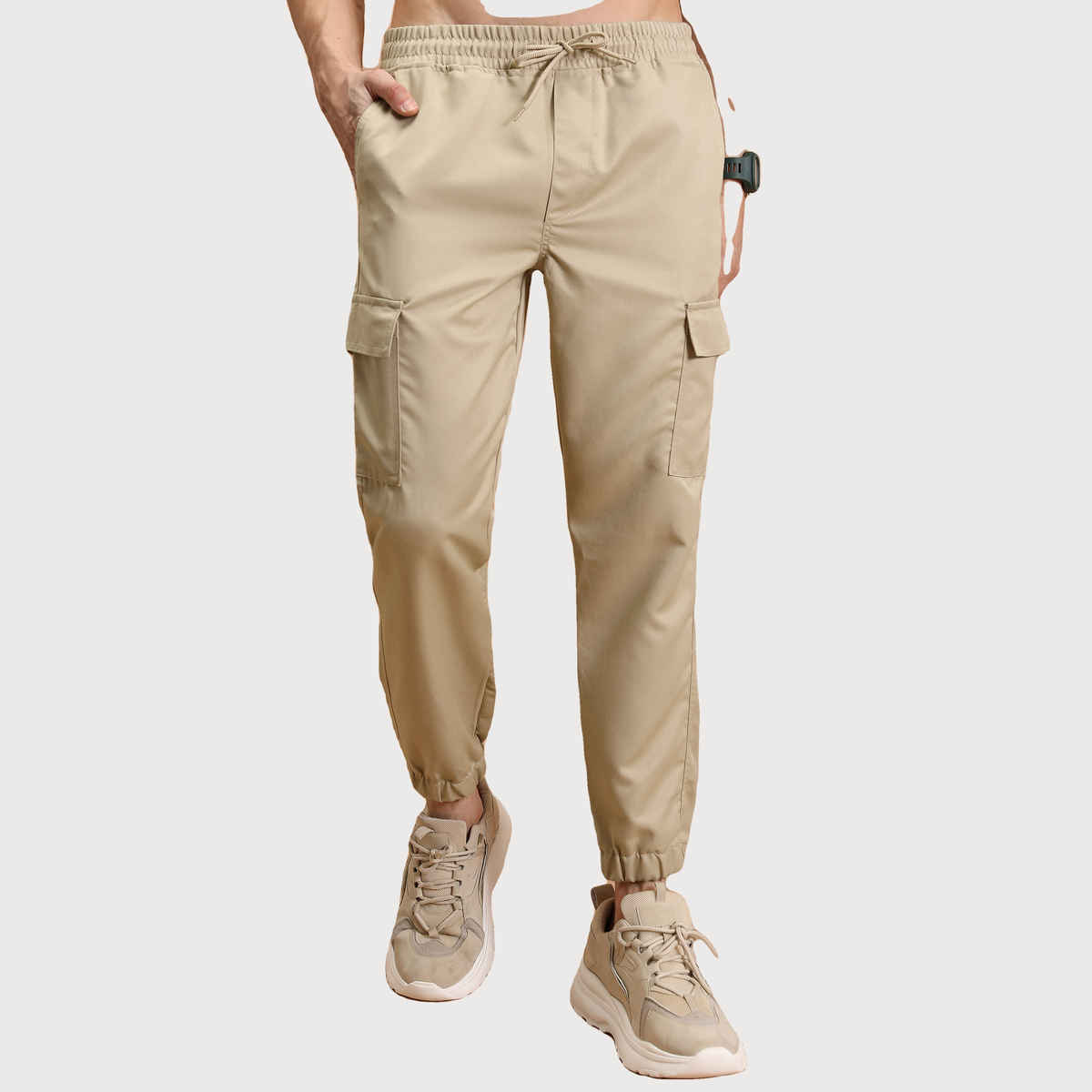 Highlander Men's Casual Cargo Jogger Trouser | Khaki - 30