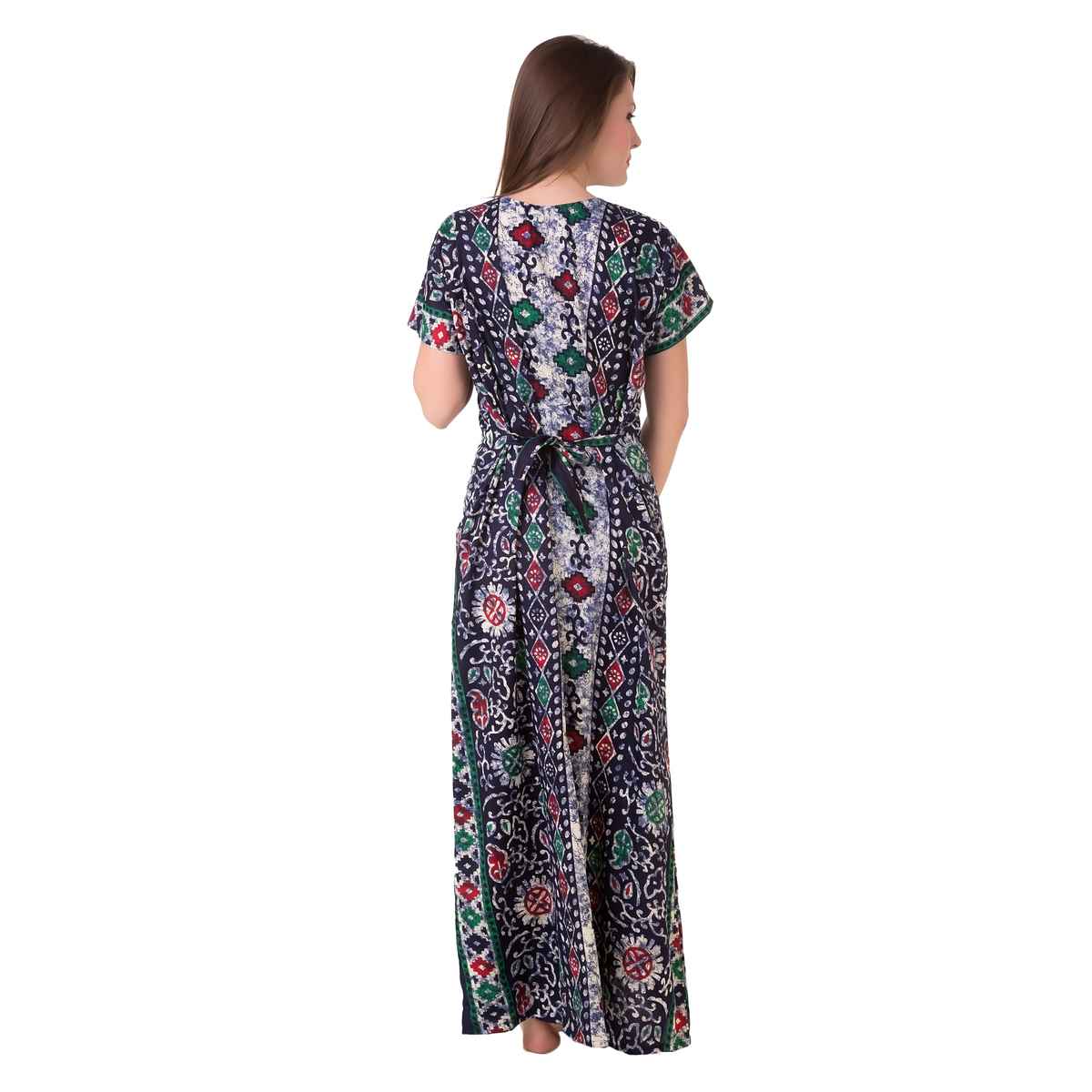 Masha Womens-Navy Blue-Cotton Nighty-Freesize