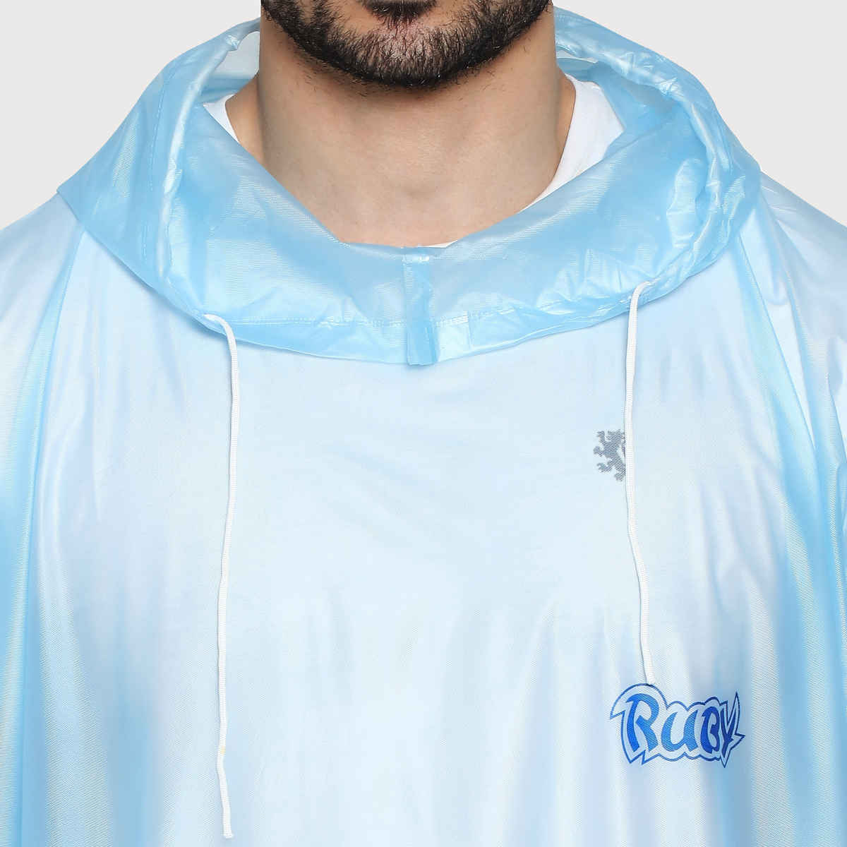 Fendo Ruby Poncho Unisex Waterproof Pvc Unisex Transparent Overcoat | Freesize Raincoat | Blue
