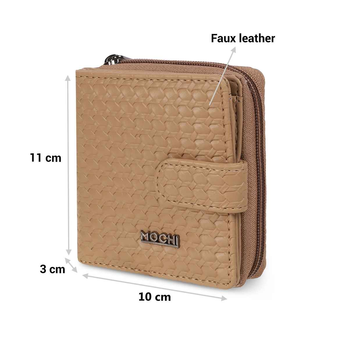 Mochi Beige Synthetic Wallet for Women | 95-139-20