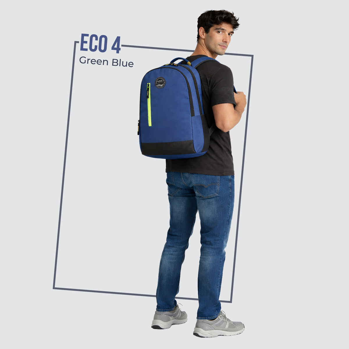 Gear Unisex Polyester 19 L Backpack | Navy Blue and Green