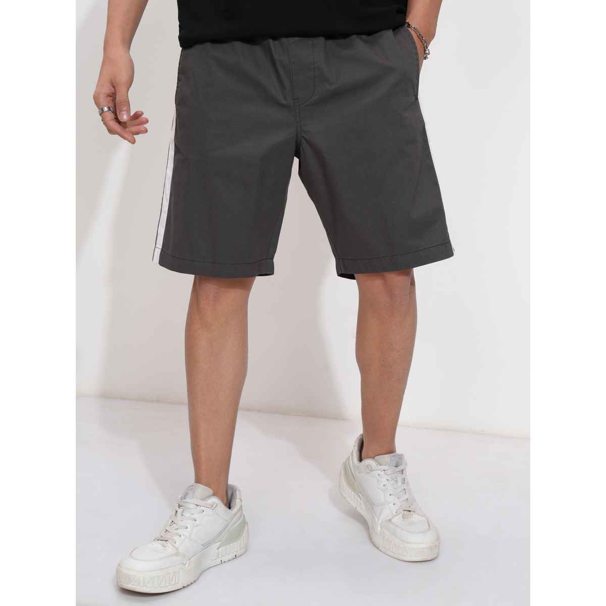 Highlander Men Solid Shorts | Black - 30
