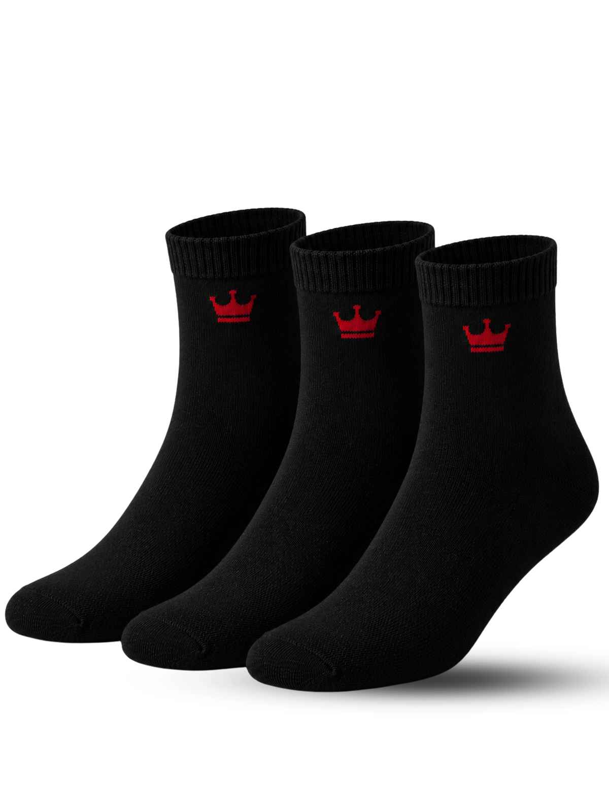 Royal Mart Unisex Solid Cotton Blend Calf Length Socks | Black - Free Size