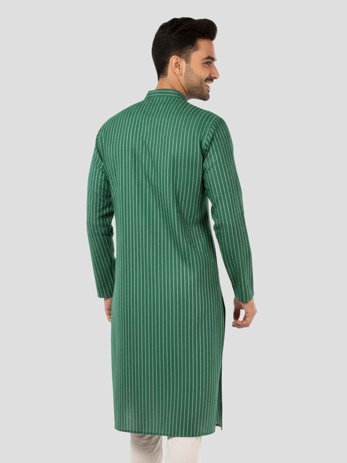 Vastramay Men's Cotton Kurta for Eid | Green - S
