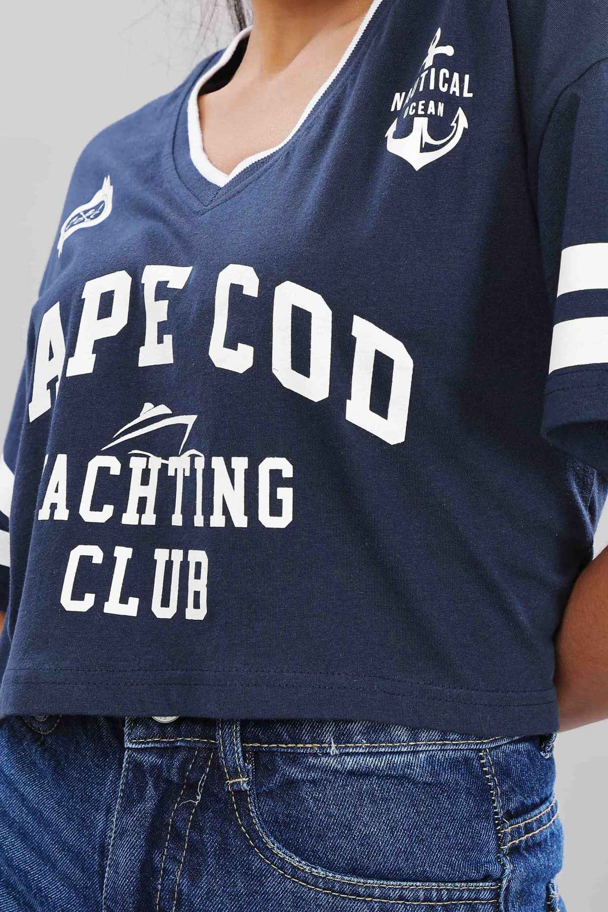 Springman Crop Top | For Gym and Daily Wear | 100% cotton for Women | Blue - XL