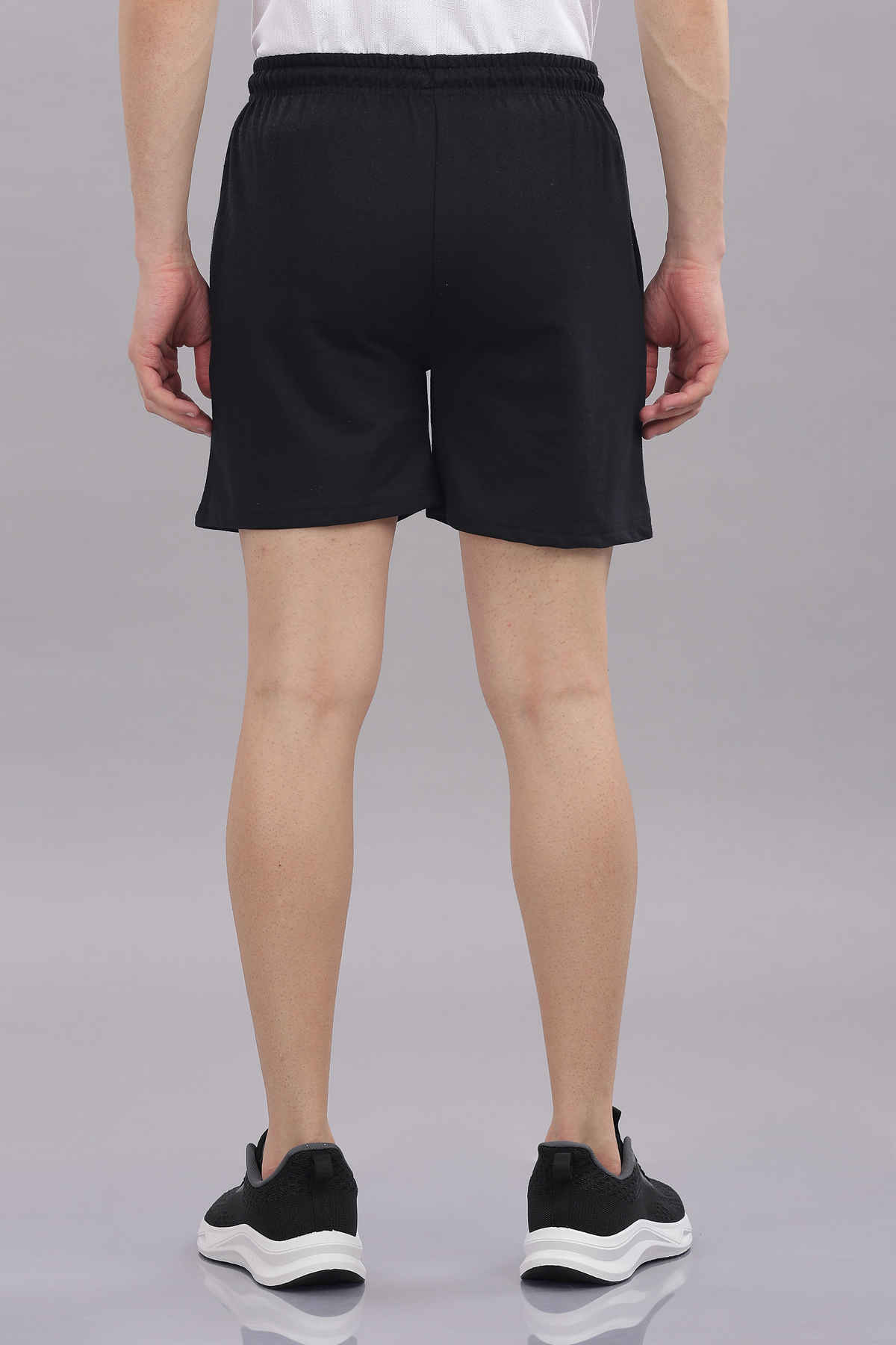 Springman Solid French Terry With Elastic & Drawstring Shorts For Men's | Black | S